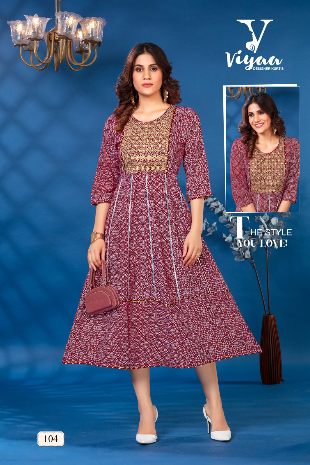 Designer Rayon Bandhej kurti with Embroidery work, Size: XL at Rs 800/piece  in Surat